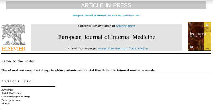 Published new article on the use of DrSim on European Journal of Internal Medicine
