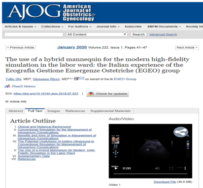 A new article has been published by the American Journal of Obstetrics and Gynecology about our IUSim intrapartum ecography simulator