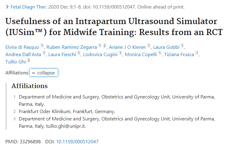 A new article has been published: "Usefulness of an Intrapartum Ultrasound Simulator (IUSim™) for Midwife Training: Results from an RCT"